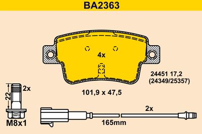 BA2363 BARUM Комплект тормозных колодок, дисковый тормоз