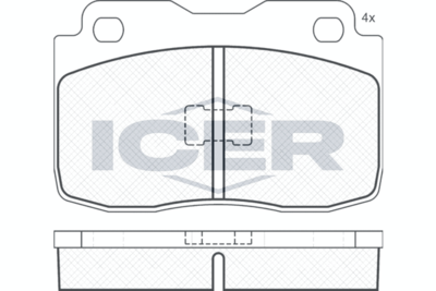 180473 ICER Комплект тормозных колодок, дисковый тормоз
