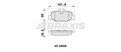 AB0164 BRAXIS Комплект тормозных колодок, дисковый тормоз