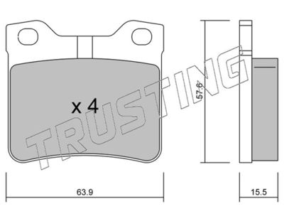 1991 TRUSTING Комплект тормозных колодок, дисковый тормоз