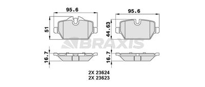 AA0269 BRAXIS Комплект тормозных колодок, дисковый тормоз