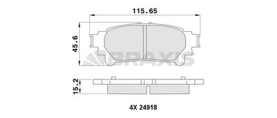 AA0385 BRAXIS Комплект тормозных колодок, дисковый тормоз