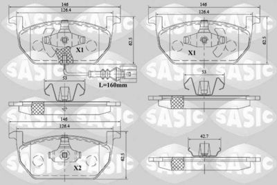 6216164 SASIC Комплект тормозных колодок, дисковый тормоз
