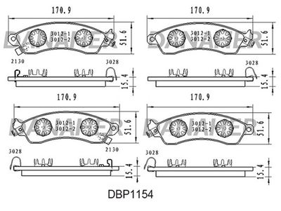 DBP1154 DANAHER Комплект тормозных колодок, дисковый тормоз