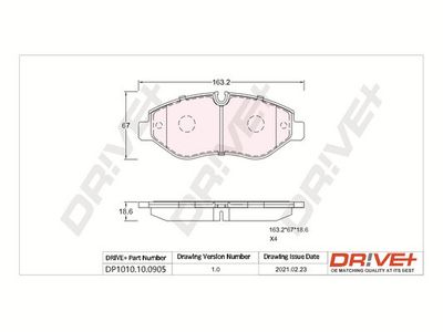 DP1010100905 Dr!ve+ Комплект тормозных колодок, дисковый тормоз