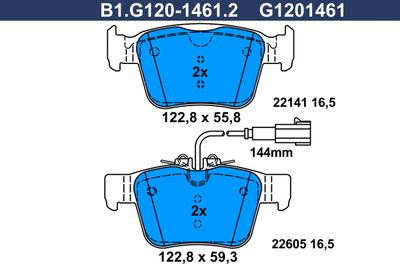 B1G12014612 GALFER Комплект тормозных колодок, дисковый тормоз
