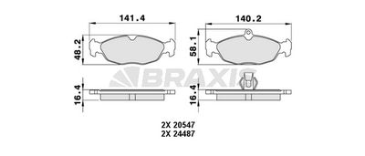 AA0470 BRAXIS Комплект тормозных колодок, дисковый тормоз