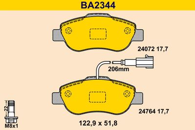 BA2344 BARUM Комплект тормозных колодок, дисковый тормоз
