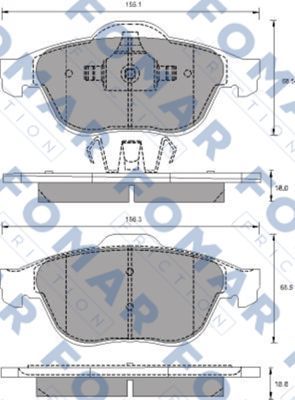 FO686281 FOMAR Friction Комплект тормозных колодок, дисковый тормоз