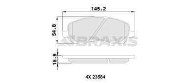 AA0190 BRAXIS Комплект тормозных колодок, дисковый тормоз