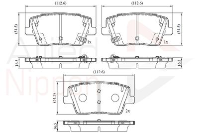 ADB32758 COMLINE Комплект тормозных колодок, дисковый тормоз