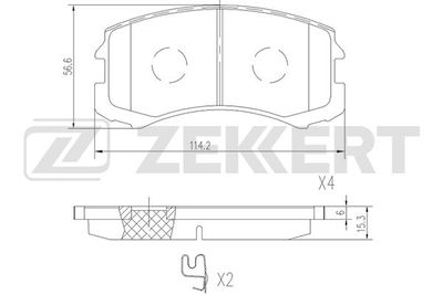 BS2538 ZEKKERT Комплект тормозных колодок, дисковый тормоз