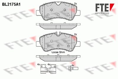 BL2175A1 FTE Комплект тормозных колодок, дисковый тормоз