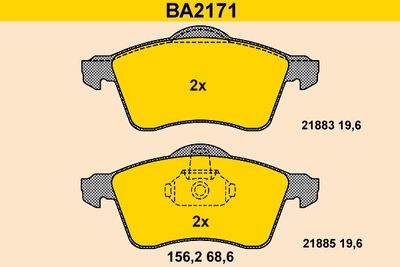 BA2171 BARUM Комплект тормозных колодок, дисковый тормоз