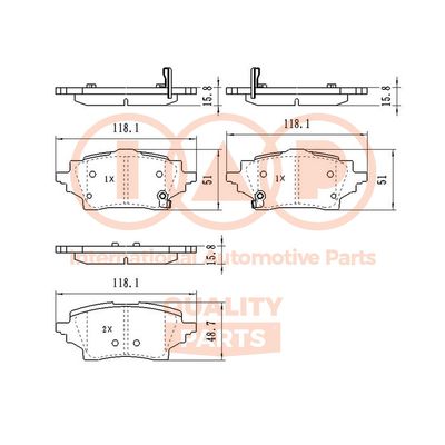 70417242 IAP QUALITY PARTS Комплект тормозных колодок, дисковый тормоз