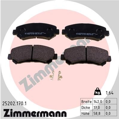 252021701 ZIMMERMANN Комплект тормозных колодок, дисковый тормоз