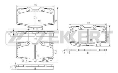 BS1103 ZEKKERT Комплект тормозных колодок, дисковый тормоз