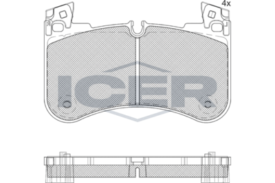 182366 ICER Комплект тормозных колодок, дисковый тормоз