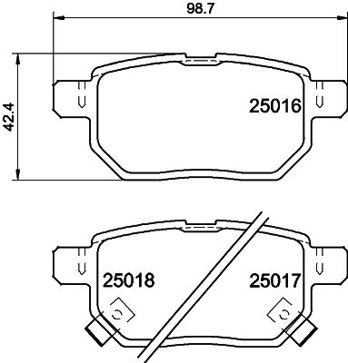 8DB355036871 HELLA Комплект тормозных колодок, дисковый тормоз