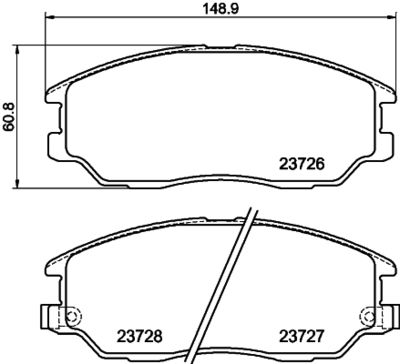 8DB355030421 HELLA PAGID Комплект тормозных колодок, дисковый тормоз