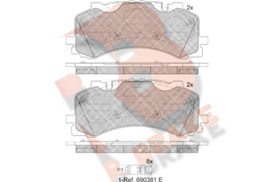RB2281 R BRAKE Комплект тормозных колодок, дисковый тормоз