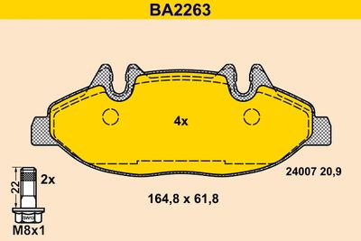 BA2263 BARUM Комплект тормозных колодок, дисковый тормоз