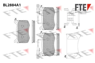 BL2884A1 FTE Комплект тормозных колодок, дисковый тормоз