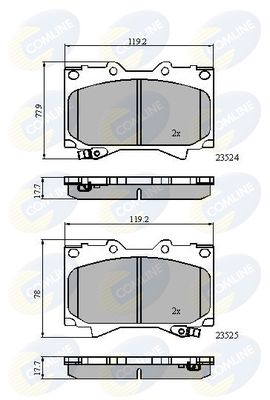 CBP3831 COMLINE Комплект тормозных колодок, дисковый тормоз