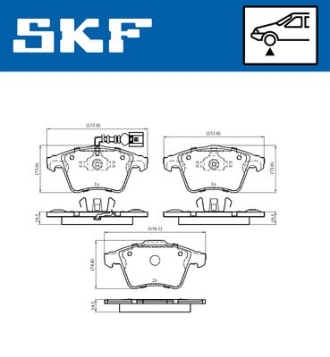 VKBP80589E SKF Комплект тормозных колодок, дисковый тормоз