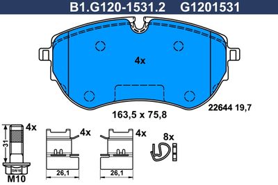 B1G12015312 GALFER Комплект тормозных колодок, дисковый тормоз