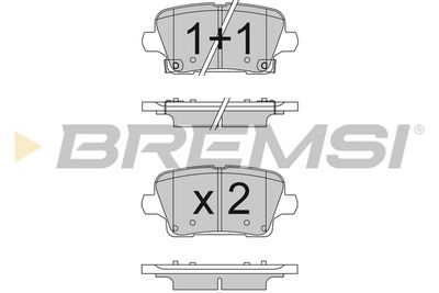 BP3841 BREMSI Комплект тормозных колодок, дисковый тормоз