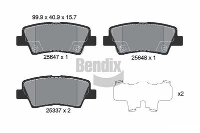 BPD2257 BENDIX Braking Комплект тормозных колодок, дисковый тормоз