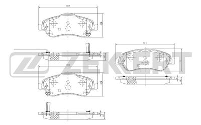 BS1753 ZEKKERT Комплект тормозных колодок, дисковый тормоз