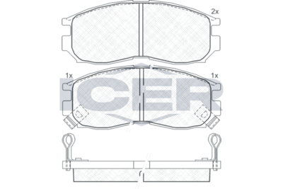 180771 ICER Комплект тормозных колодок, дисковый тормоз