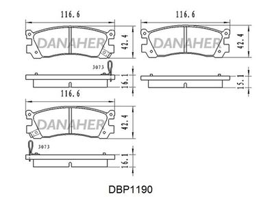 DBP1190 DANAHER Комплект тормозных колодок, дисковый тормоз