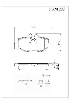 FBP4128 FI.BA Комплект тормозных колодок, дисковый тормоз