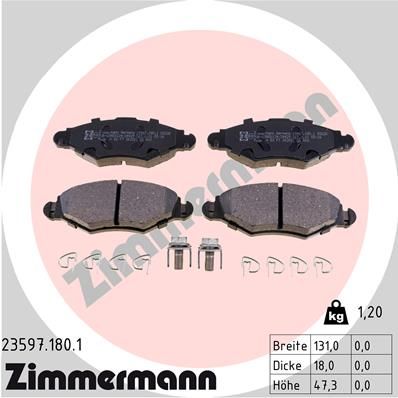 235971801 ZIMMERMANN Комплект тормозных колодок, дисковый тормоз