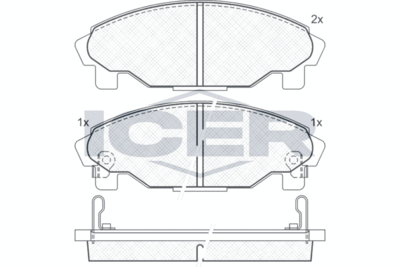 181340 ICER Комплект тормозных колодок, дисковый тормоз
