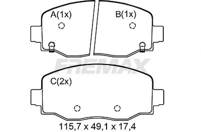 FBP0176 FREMAX Комплект тормозных колодок, дисковый тормоз