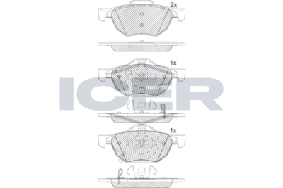 181695 ICER Комплект тормозных колодок, дисковый тормоз