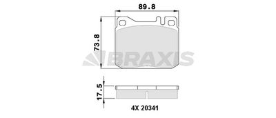 AA0362 BRAXIS Комплект тормозных колодок, дисковый тормоз