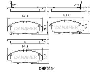 DBP5254 DANAHER Комплект тормозных колодок, дисковый тормоз