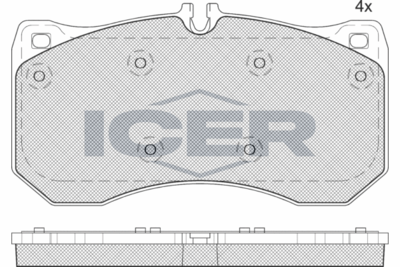 182185 ICER Комплект тормозных колодок, дисковый тормоз