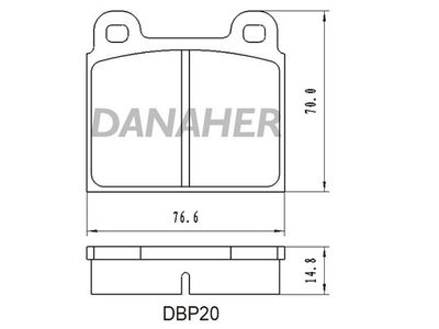 DBP20 DANAHER Комплект тормозных колодок, дисковый тормоз