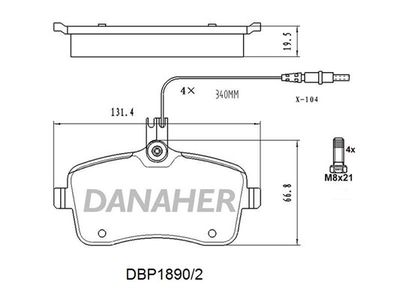 DBP18902 DANAHER Комплект тормозных колодок, дисковый тормоз