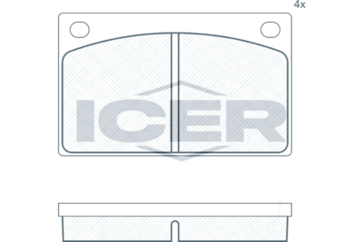180088 ICER Комплект тормозных колодок, дисковый тормоз