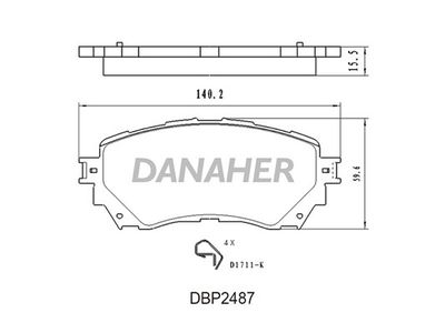 DBP2487 DANAHER Комплект тормозных колодок, дисковый тормоз