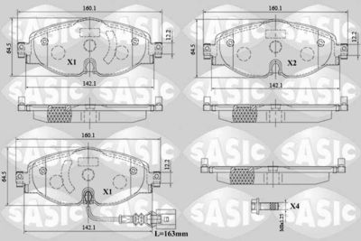 6216154 SASIC Комплект тормозных колодок, дисковый тормоз
