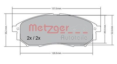 1170101 METZGER Комплект тормозных колодок, дисковый тормоз
