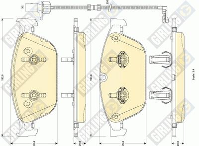 6118842 GIRLING Комплект тормозных колодок, дисковый тормоз